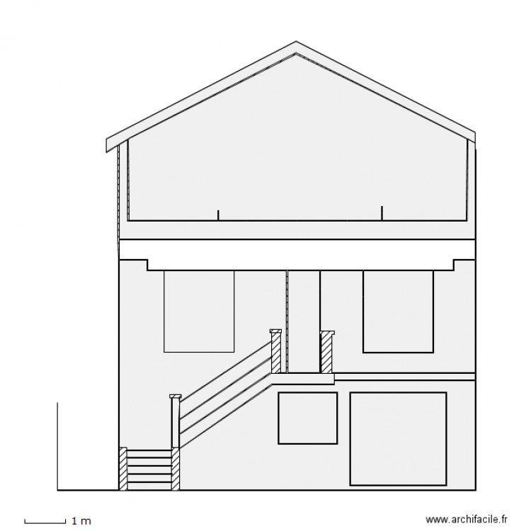 Façade jardin B. Plan de 0 pièce et 0 m2