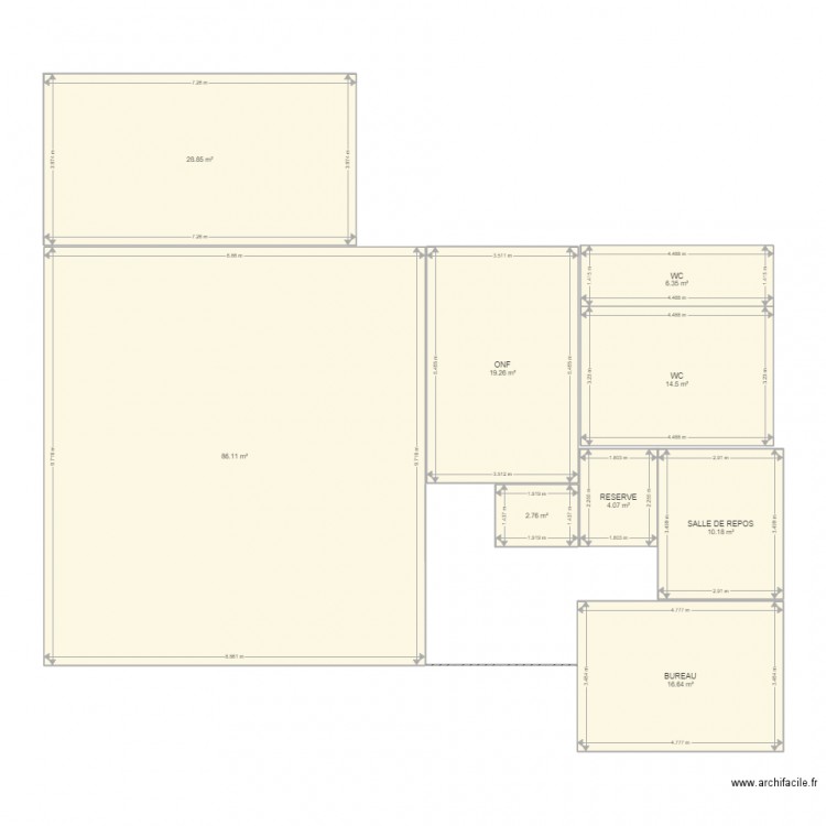 SURFACE LE BLOTTEREAU DOULON. Plan de 9 pièces et 189 m2