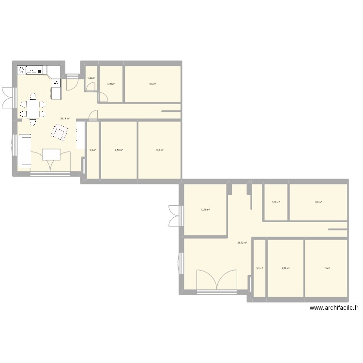 maison rose. Plan de 0 pièce et 0 m2