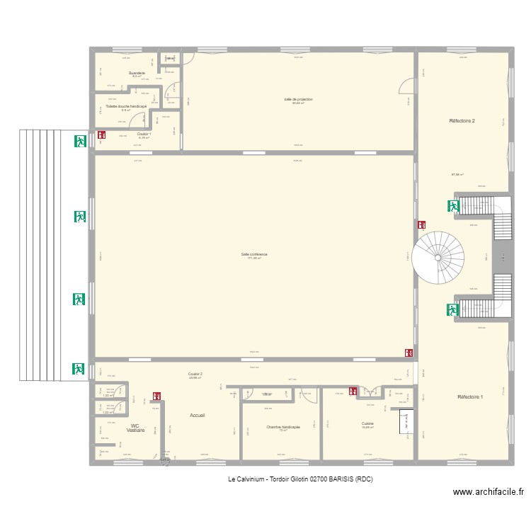 Calvi RDC Evacuation. Plan de 0 pièce et 0 m2