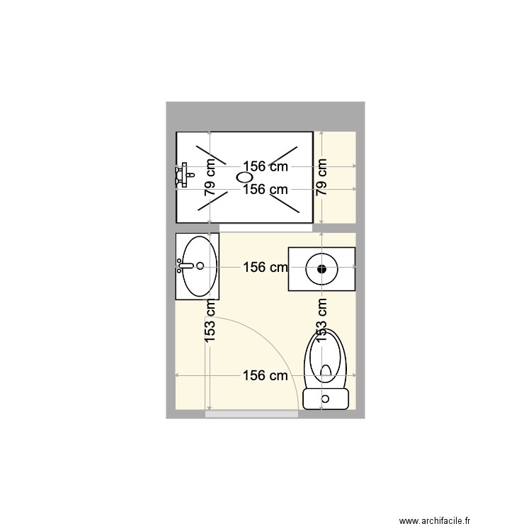 SDB LOGE GARDIEN. Plan de 0 pièce et 0 m2