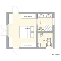 plan chambre salle de bain et WC PMR