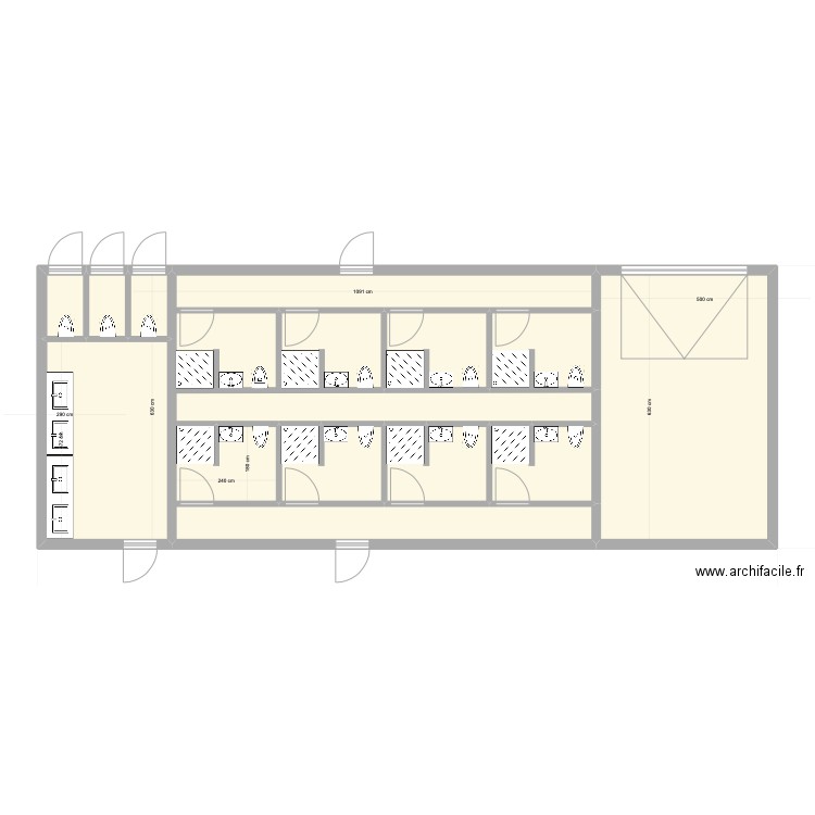 SILENCE MIDI PROJET SANITAIRES EXT 2. Plan de 0 pièce et 0 m2