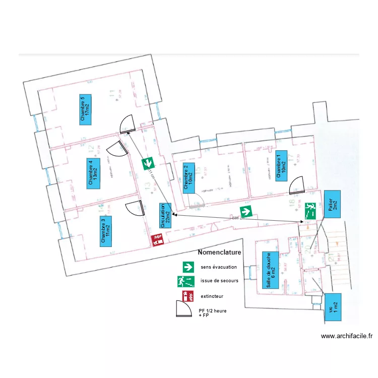 &eacute;tage Donjon. Plan de 