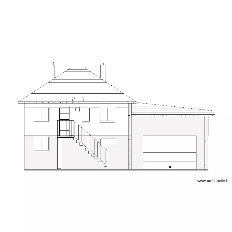plan des fa&ccedil;ades compl&egrave;tes. Plan de 