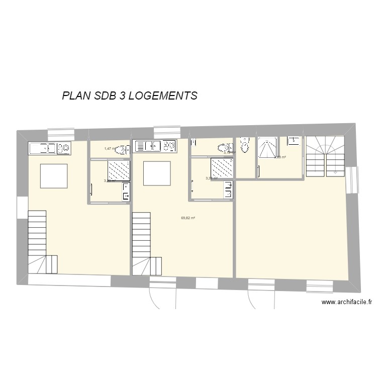 SDB. Plan de 0 pièce et 0 m2