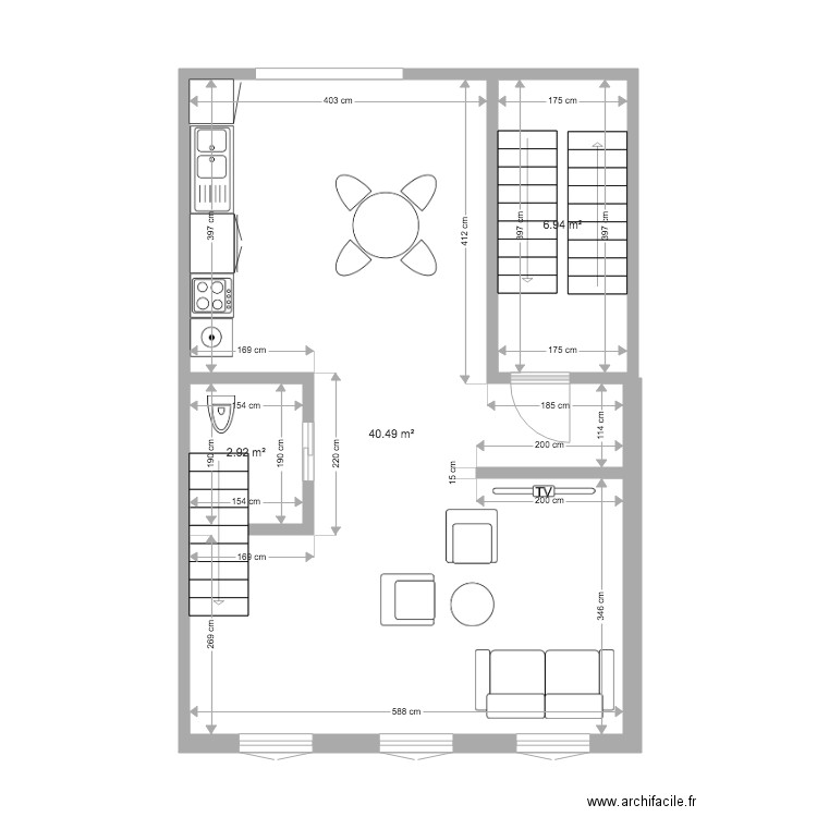 Mtype Bxl 3 etage Duplex LD. Plan de 0 pièce et 0 m2