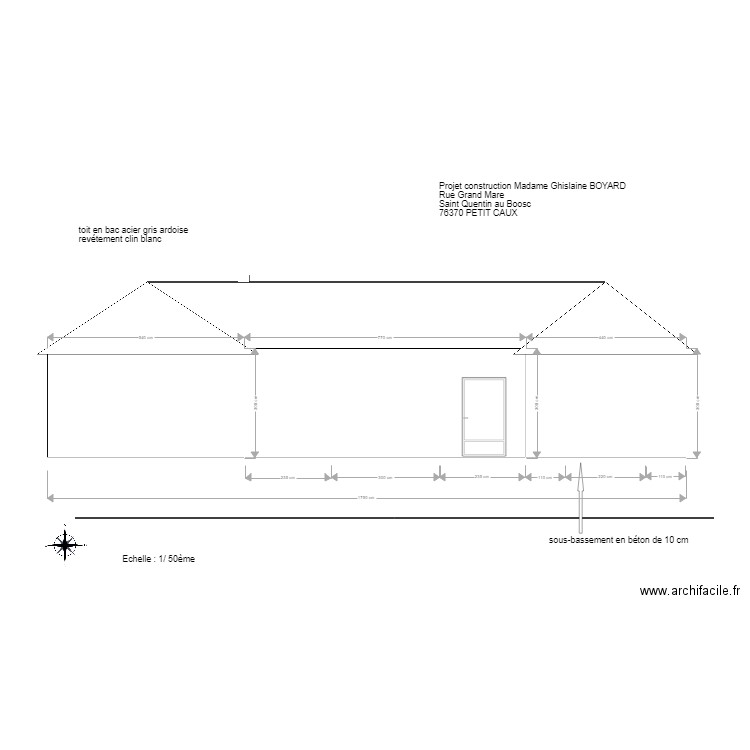 Plan façade et toiture sud 2. Plan de 0 pièce et 0 m2