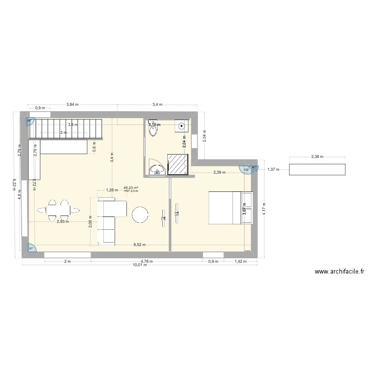 CARO APPART. Plan de 4 pièces et 63 m2