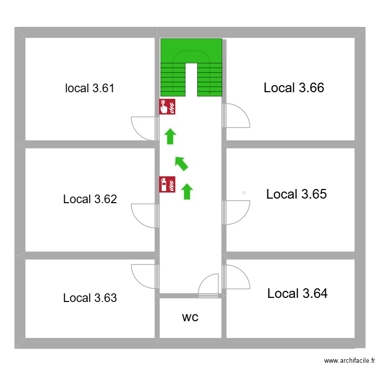 cpms CHARLEROI Etage 3. Plan de 3 pièces et 94 m2