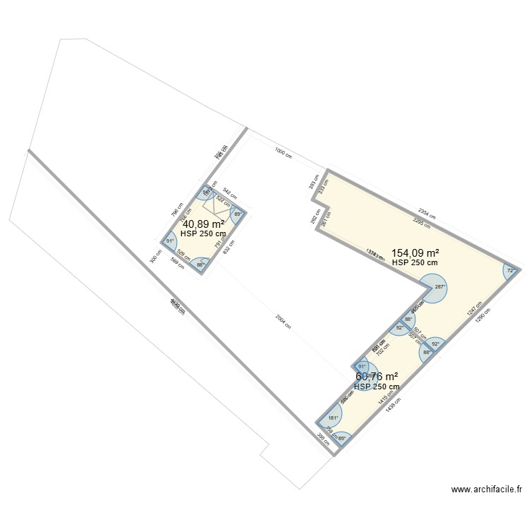 garage jeje. Plan de 3 pièces et 256 m2