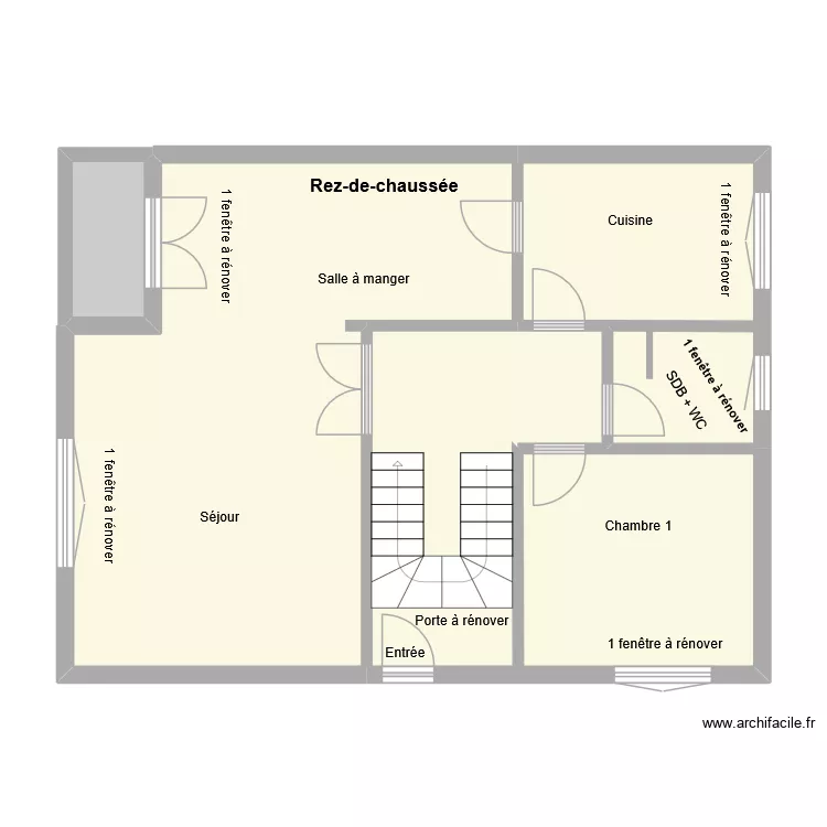 PLAN RDC ECO. Plan de 6  et 77 m²