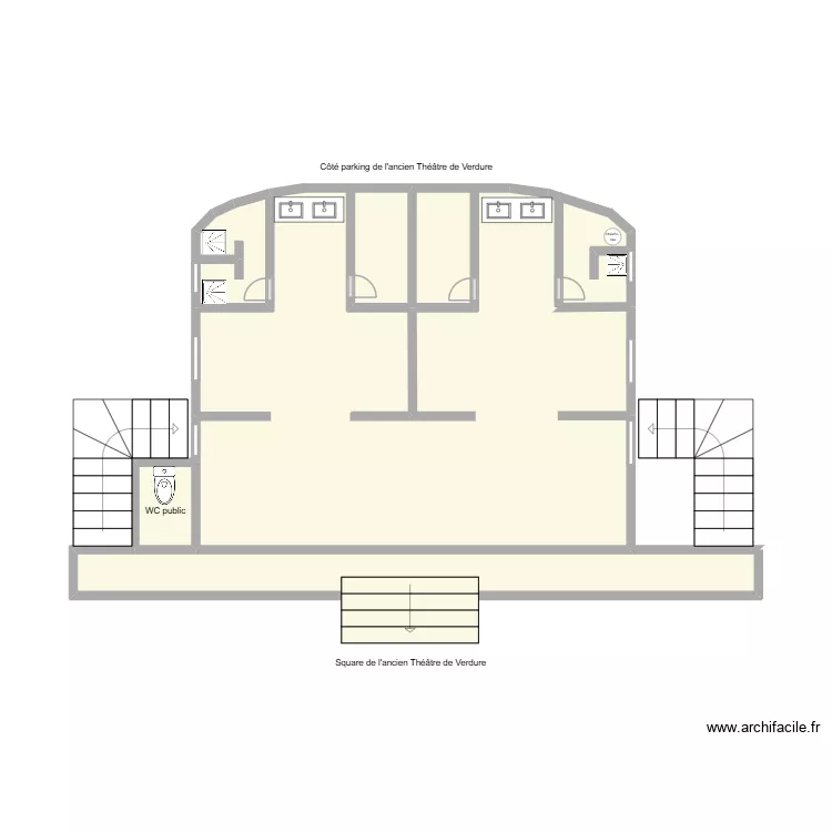 ancien th&eacute;&acirc;tre de verdure. Plan de 6  et 31 m²