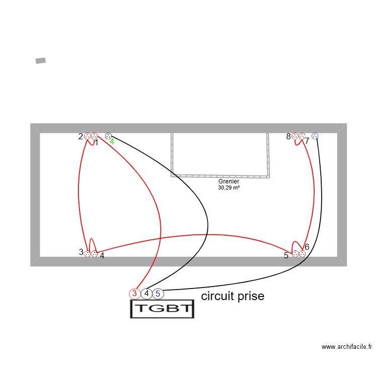 bvcb. Plan de 1 pièce et 30 m2