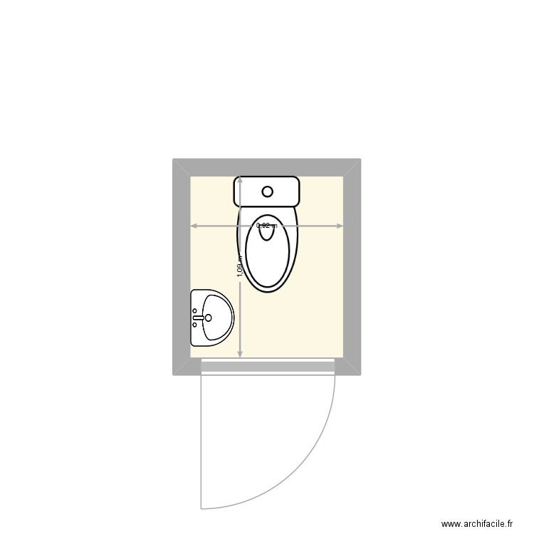 WC JARDIN 01. Plan de 1 pièce et 1 m2