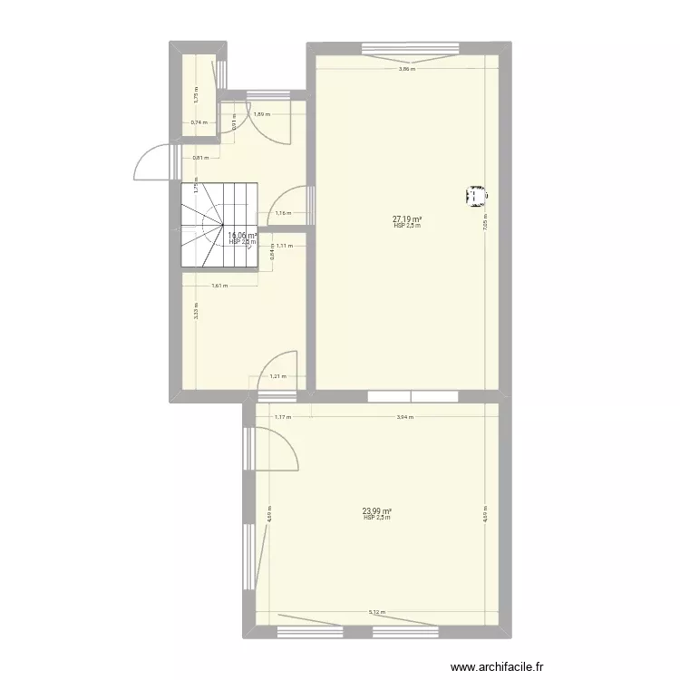 aur&eacute; rdc. Plan de 3 Pièces et 67 m²