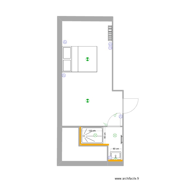 jaumouille. Plan de 1 pièce et 3 m2