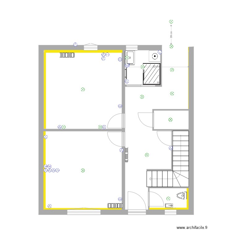 Plan Elec etage. Plan de 5 pièces et 39 m2