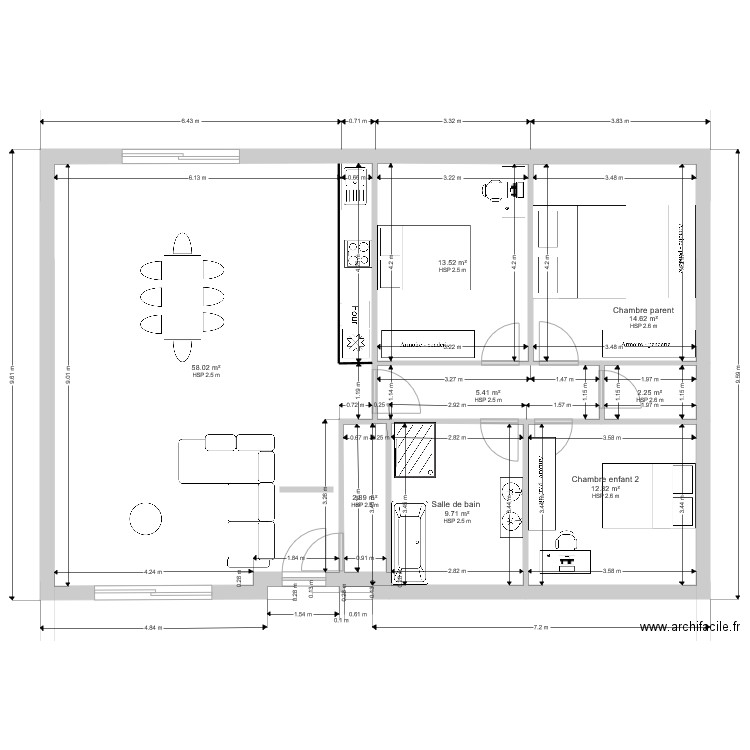 Version 3 chambres 16 03 2020. Plan de 0 pièce et 0 m2