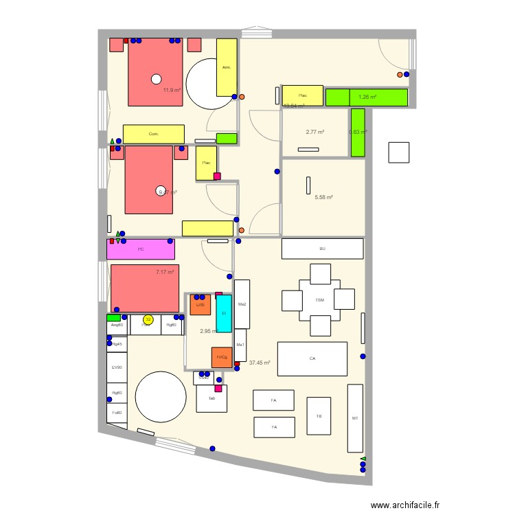 Amandiers A01 Meublé. Plan de 0 pièce et 0 m2