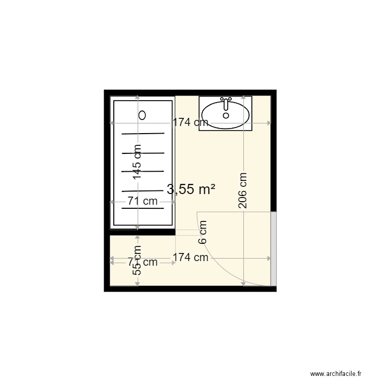 LEFEBVRE ANITA . Plan de 1 pièce et 4 m2