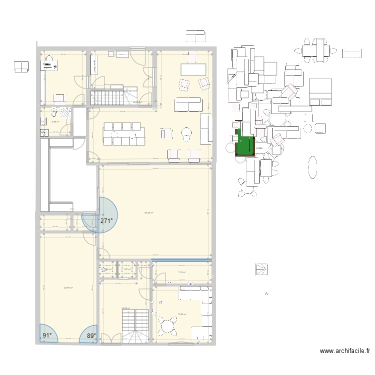 lens 11. Plan de 84 pièces et 2432 m2