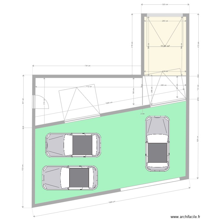 garage sur totalité du pignon . Plan de 0 pièce et 0 m2