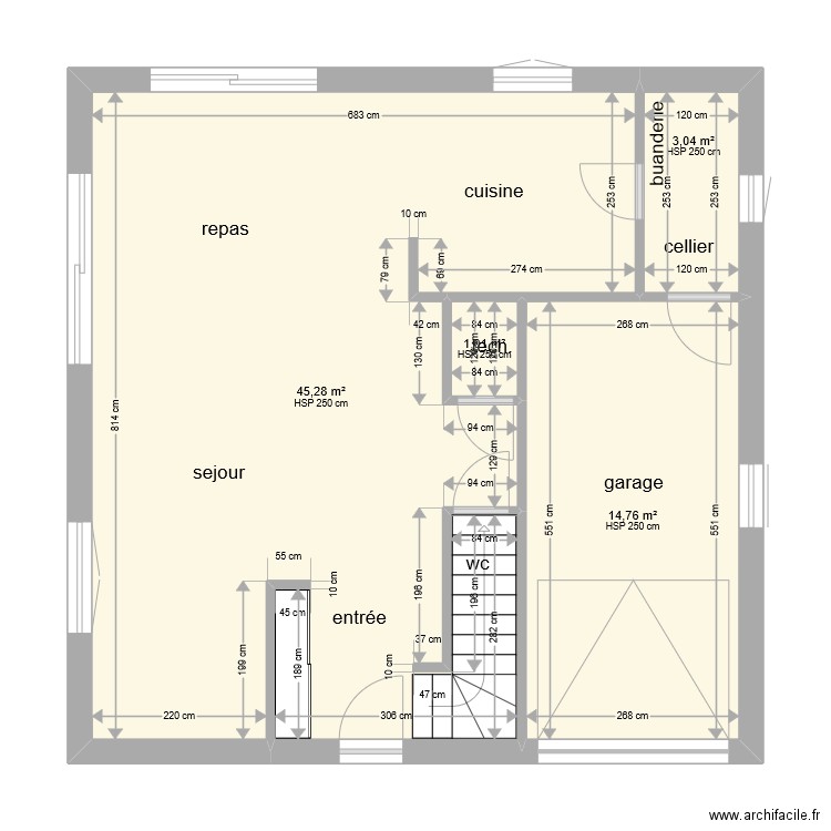 MCA 1. Plan de 4 pièces et 64 m2