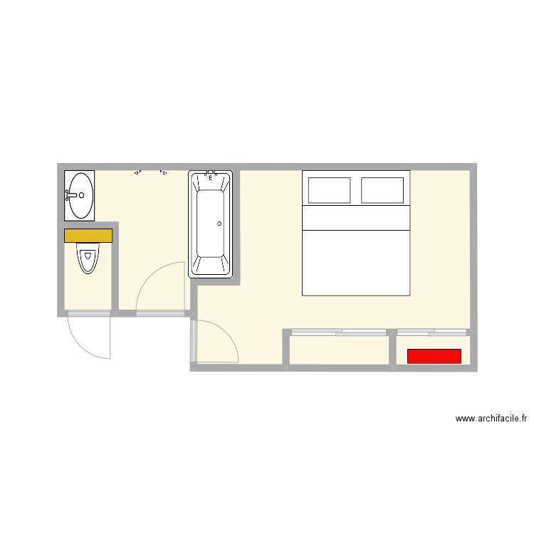 Salle de bain Boutard 7. Plan de 5 pièces et 19 m2