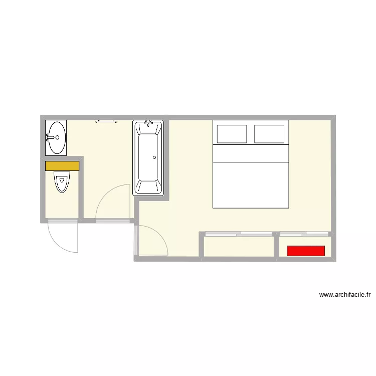 Salle de bain Boutard 7. Plan de 