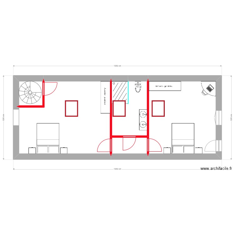 ROBILLIARD rev 3. Plan de 5 pièces et 54 m2