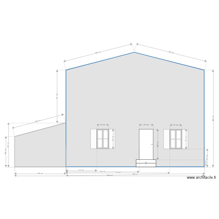 FACADE OUEST. Plan de 0 pièce et 0 m2