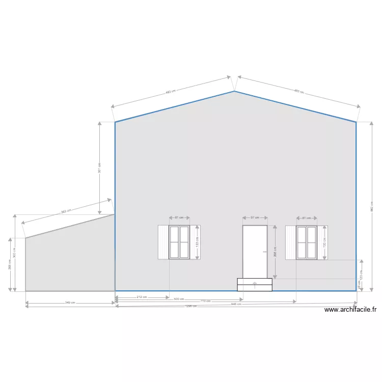 FACADE OUEST. Plan de 