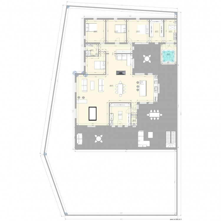plan plain pied. Plan de 0 pièce et 0 m2