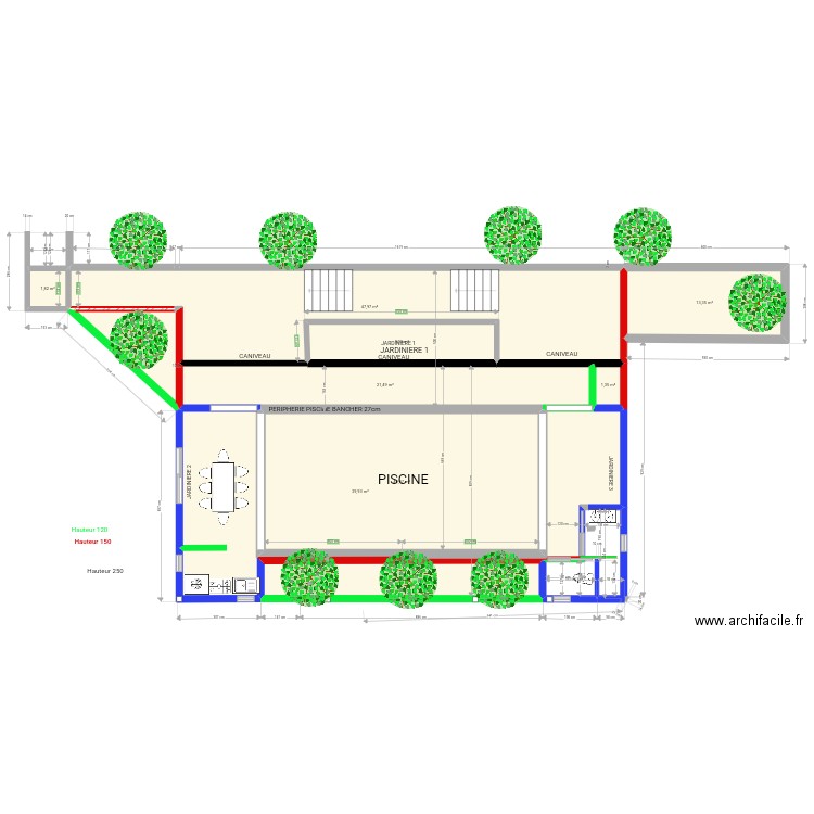 PISCINE der. Plan de 10 pièces et 193 m2