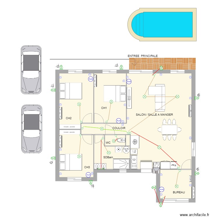 Plan électrique maison Yannick. Plan de 0 pièce et 0 m2