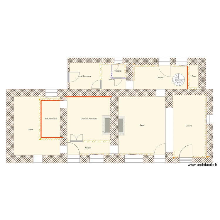 PLAN MAISON Cloison isolation rdc. Plan de 0 pièce et 0 m2