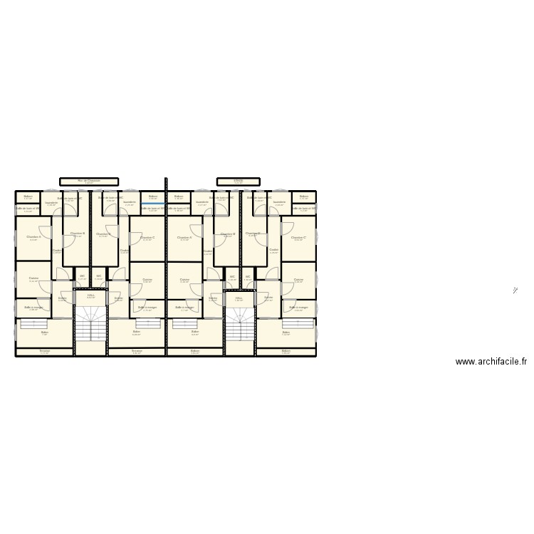 Mom House. Plan de 56 pièces et 199 m2