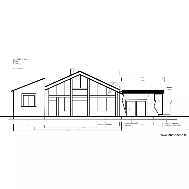 Studio Picholine Projet Fa&ccedil;ade Sud 02 19 2 toiture terrasse. Plan de 