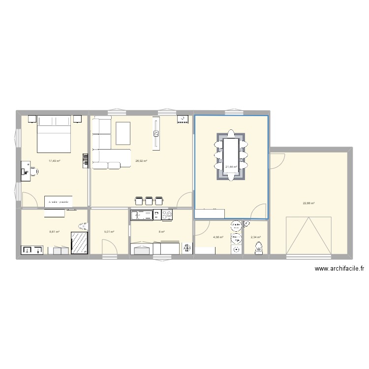 maison. Plan de 9 pièces et 117 m2