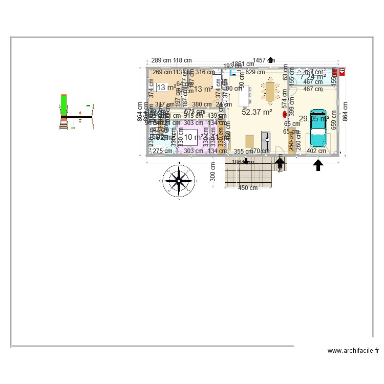 MAISON  FONTAINE salon rectangulaire. Plan de 0 pièce et 0 m2