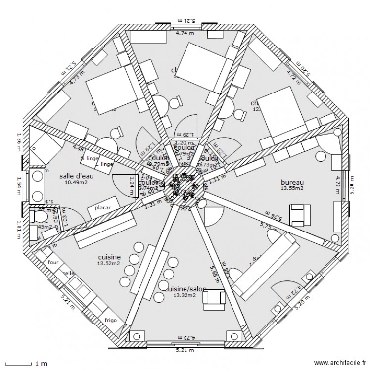 maison ronde. Plan de 0 pièce et 0 m2