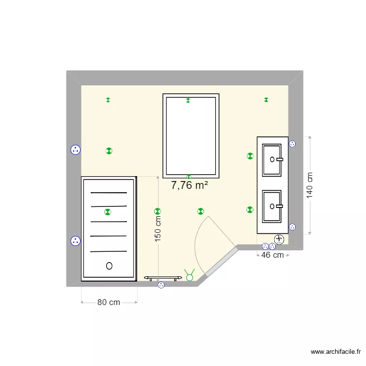 SDB V3 vasque douche. Plan de SDB V3 vasque douche. Plan de