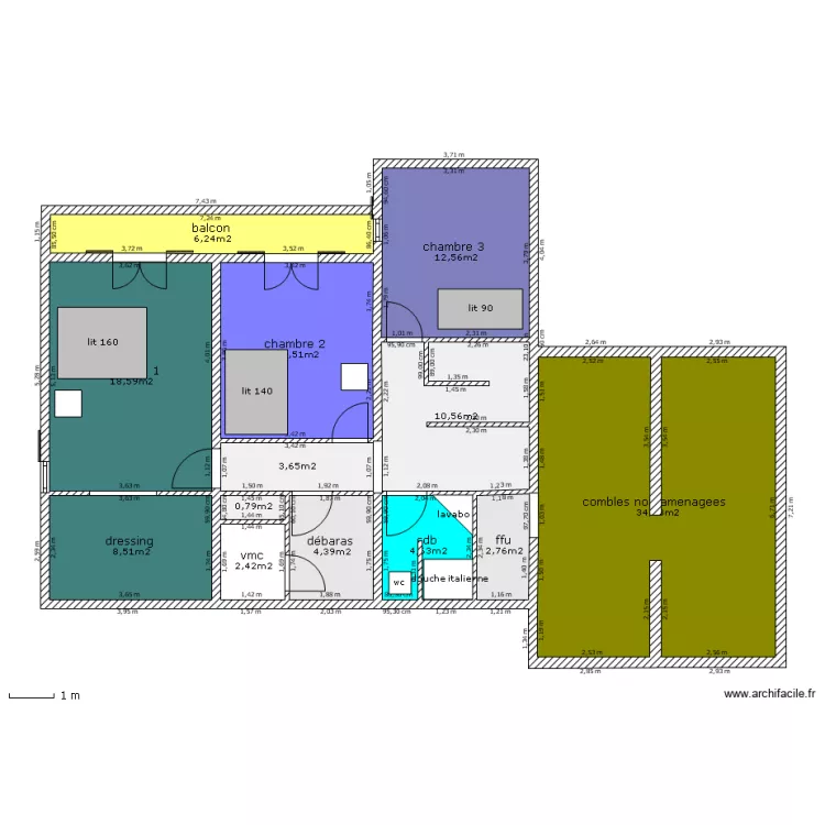 etage apres . Plan de 