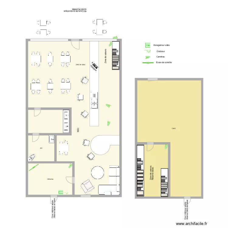 TABAC LE LONGCHAMP Vid&eacute;o surveillance . Plan de 