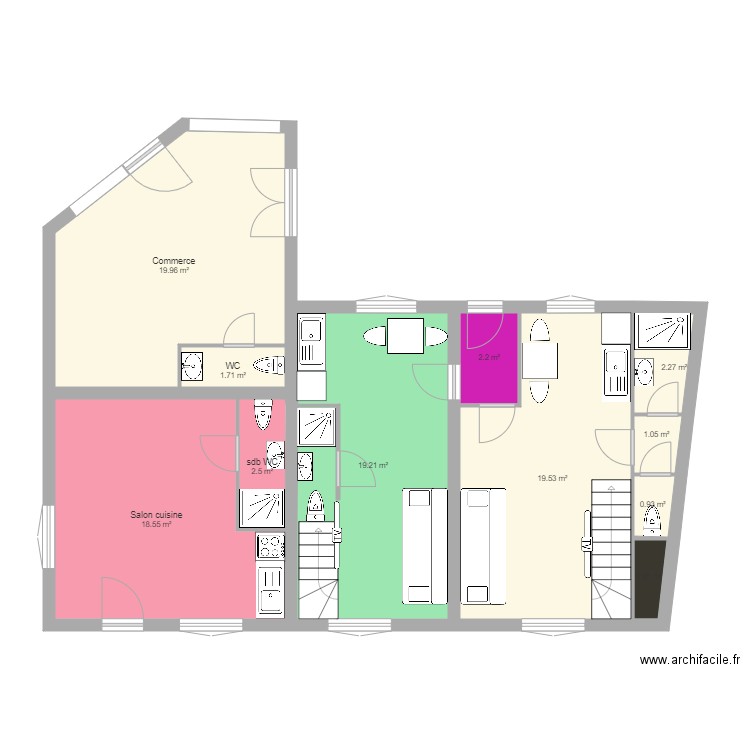  Edouard vaillant commerce MOD 3. Plan de 0 pièce et 0 m2