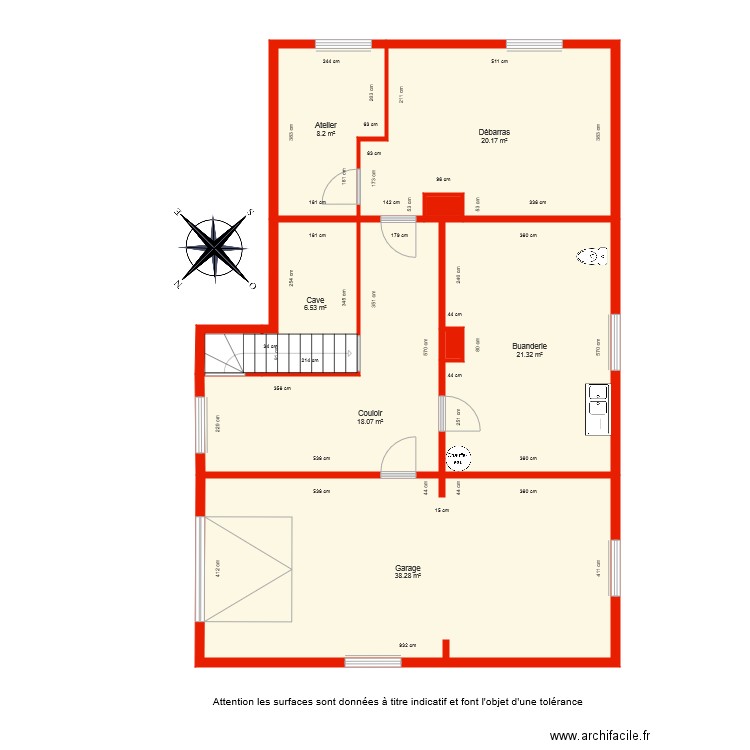 BI 4953 sous sol côté. Plan de 0 pièce et 0 m2