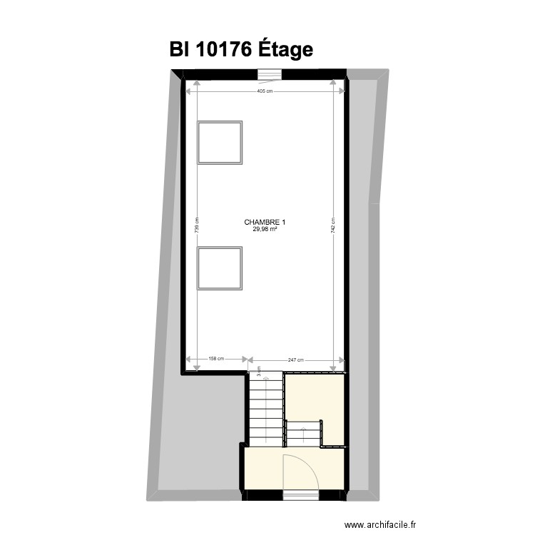 BI 10176. Plan de 15 pièces et 121 m2