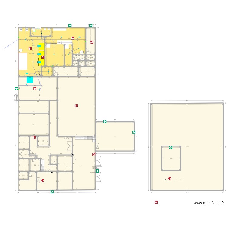 Plan alarme 2. Plan de 31 pièces et 1388 m2