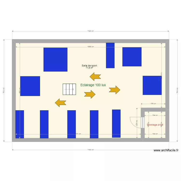 koawa Rochetaill&eacute;e - salle de sport. Plan de 